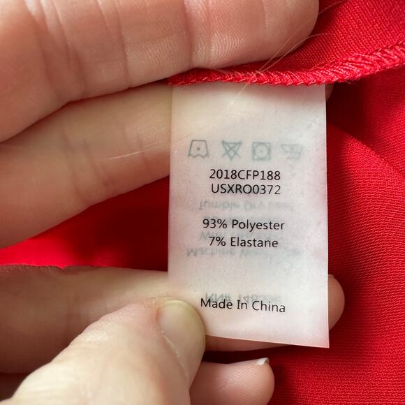 NEW Rodarte x Universal Standard Ruched Tie Sleeve Asymmetric Ruffle Dress Red - Picture 7 of 12